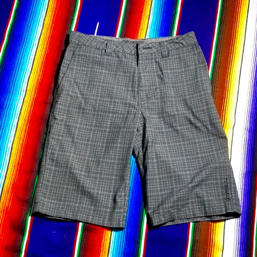 O'Neill- Grey Plaid Shorts - Waist 28